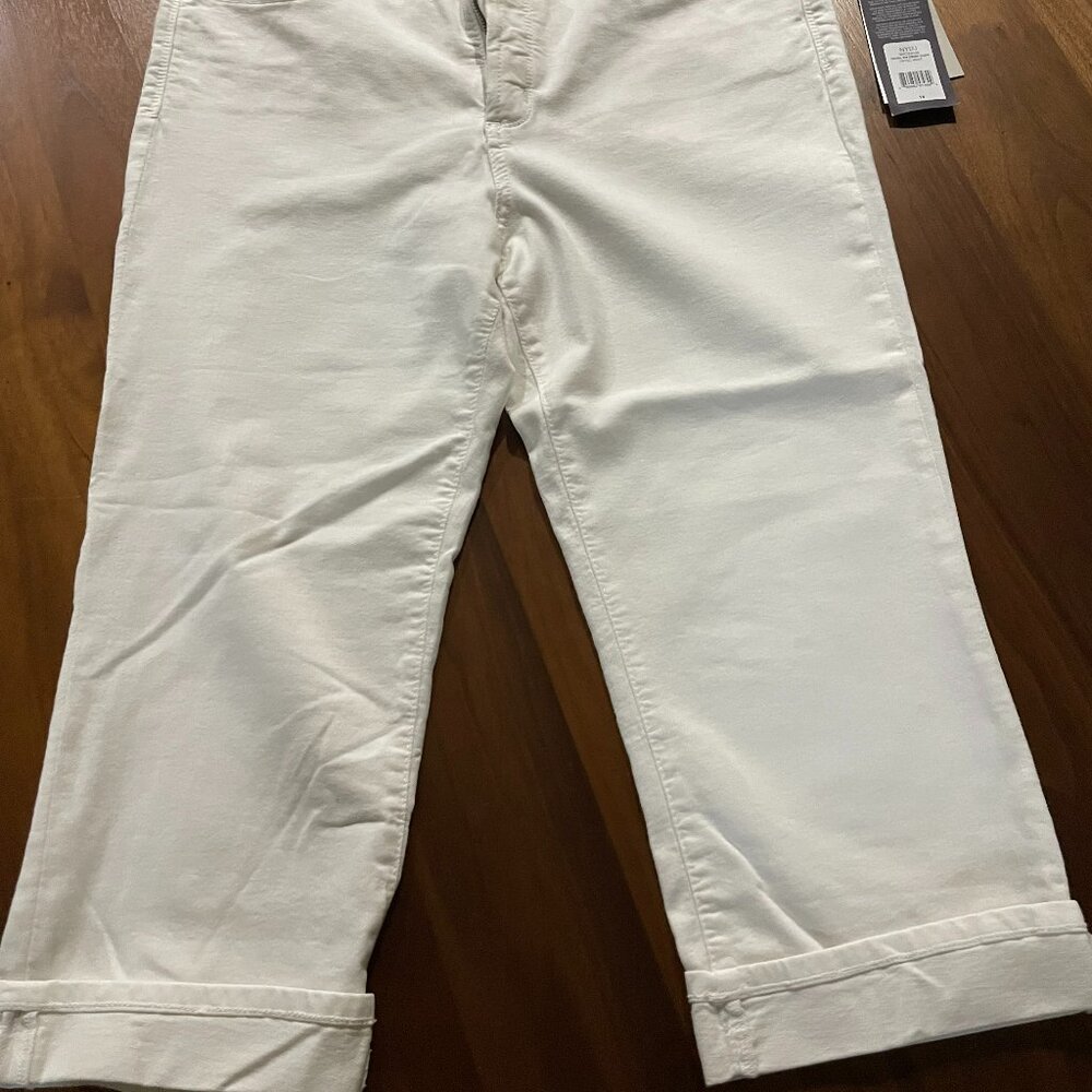 NYDJ, White Crop Jeans, Size 14